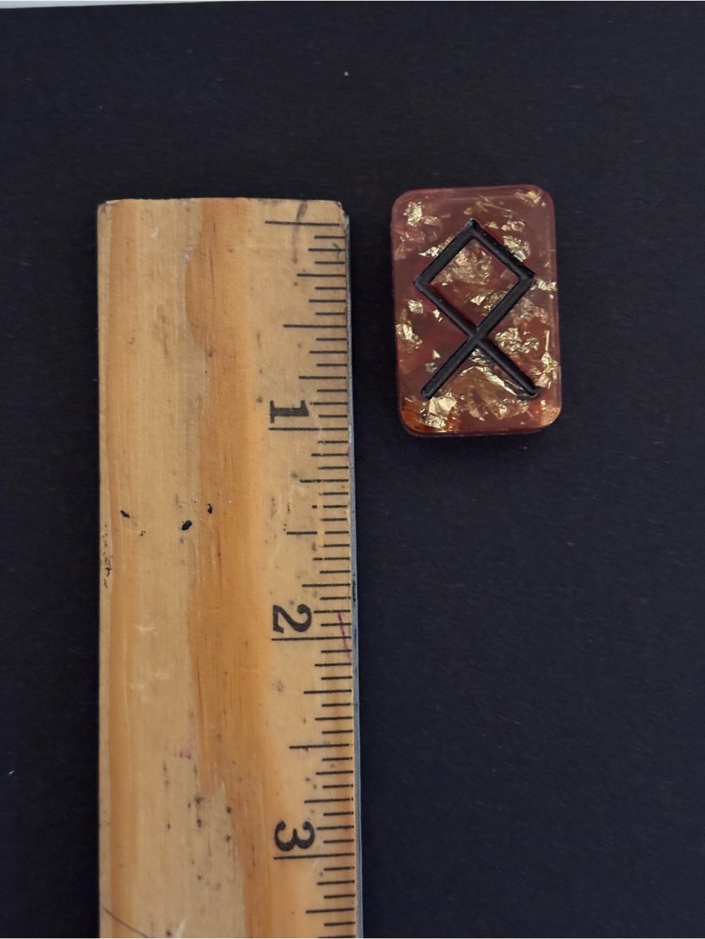Rune Tile Set - multicolor resin with inlaid gold flake - Picture 5 of 6